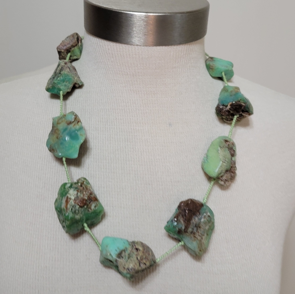 Natural Chrysoprase Stone Necklace - Picture 2 of 5